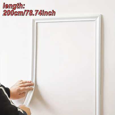 1 Rollo (200cm) de tiras decorativas autoadhesivas elegantes de PVC, estilo europeo, fáciles de instalar, flexibles y maleables para paredes, pisos y gabinetes, perfectas para la decoración del hogar europeo, la decoración del piso, la decoración de Roma, la decoración de paredes y las decoraciones de dormitorio