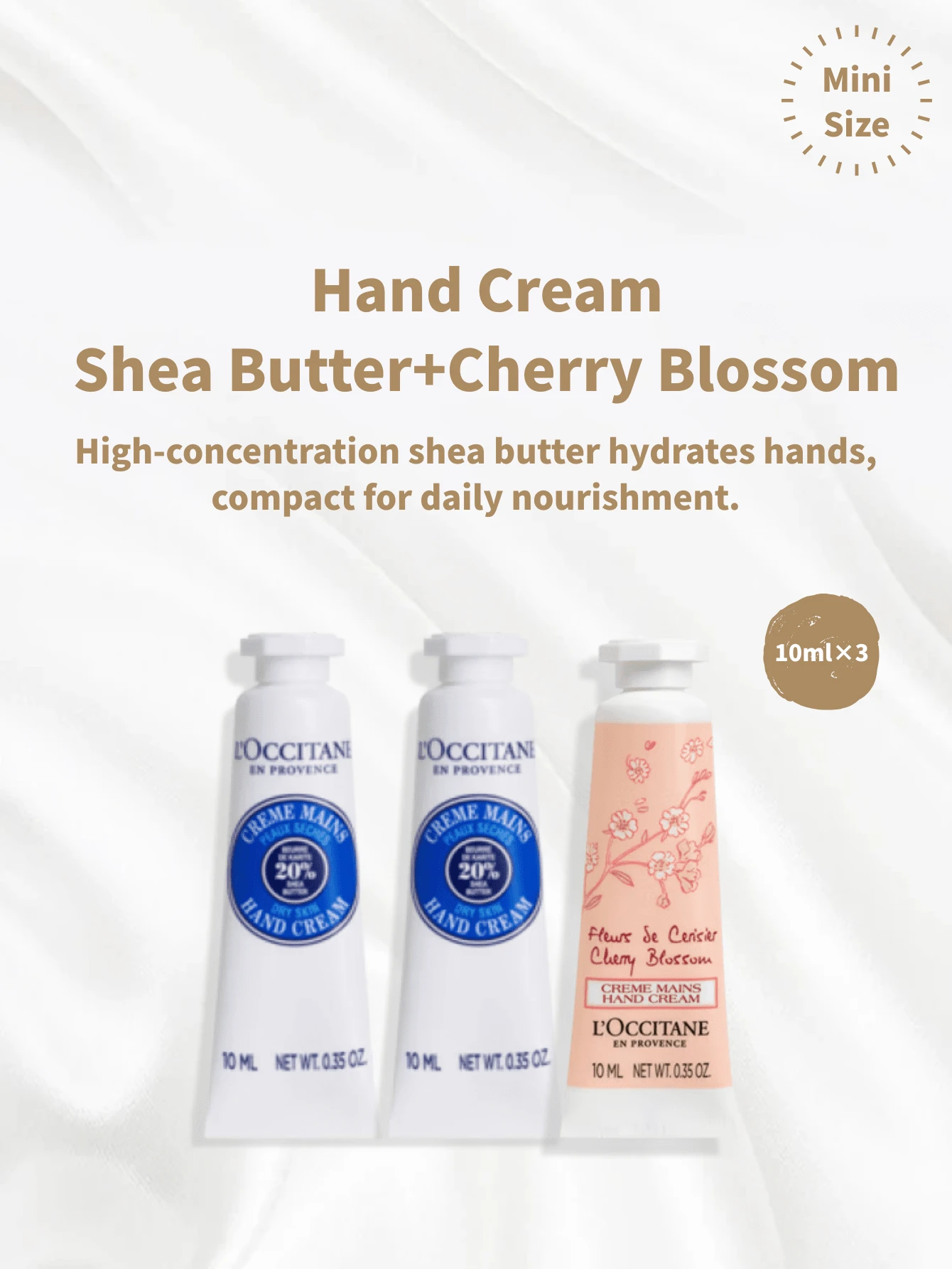 L'Occitane 2pcs Occitane Cherry Blossom & Shea Butter Hand Cream Duo, 10ml (Mini Size) [10ml*2]+[10ml] - Biru+biru+merah muda - View 1