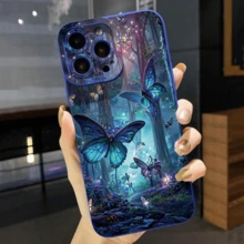 Glow In The Dark Butterfly Phone Case For  Galaxy A06 A16 A55 A54 5G A52 A53 A14 A34 A15 A35 S21 FE S25 S22 S23 S24 Ultra - 2_Dark Grey - View 6