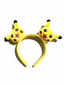pokemon 1/4 Pcs Headbands - Fun And Festive Yellow-Themed Accessories, Pikachu Hair Hoops With Ear Designs, Foldable Ear Style