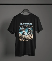 Battle Against Aliens Graphic Tshirt - Summer T-Shirt, Casual Unisex Shirt For Men And Women, Cosmic Sci-Fi Graphic, Spacecore Tee, Futuristic Aliens Illustration, Gift For Space Lovers - màu đen - Xem 1
