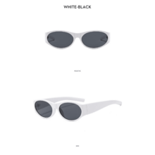 Retro Small Oval Frame Sunglasses Women Fashion  Glasses Fashion Men Shades Eyewear UV400 Oculos De Sol - C4_黃色 - 查看 4