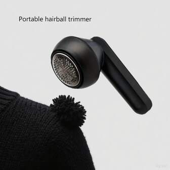 黑色可充电式织物除毛器，便携式USB供电毛球去除器，适合家用，可夹持毛衣和衣物去除毛球，符合人体工学的手柄，轻松去除衣物上的绒毛，适合居家和旅行，轻松去除毛衣和抓绒衫上的毛球，节日礼物，复活节、圣诞节、新年礼物