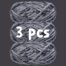 3pcs/Set 6mm Thick Velvet Chenille Yarn, 100% Polyester Fiber Yarn/Soft & Delicate, Suitable For Crochet Knitting Sweaters, Coats, Slippers, Hats And DIY Handicrafts - Multicolor - View 32