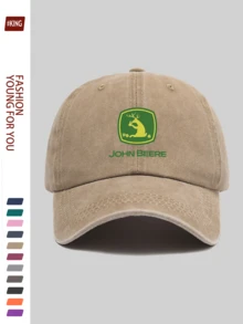 1pc Retro Truck Driver Dad Baseball Cap, With Cartoon "JOHN BEERE" And Deer Pattern, Unisex Adjustable Skateboard Couple Hat, Breathable Curved Brim Design, Suitable For Casual Wear, Beach, Hiking, Party, Adult Birthday And Holiday Gift (Shared Family Fashion Item) - A - View 9