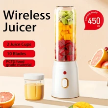 SOKANY 1 Piece Portable Juicer, Dual-Purpose Juicer, Portable USB Rechargeable Mini Blender, Fresh Juicer Cup, Wireless Portable Juicer, Comes With Sports Cup Lid, Personal Size Blender, Used For Smoothies And Cocktails, Family Fruit Blender, Very Suitable For Kitchen, Family, Travel, Is A Small Artifact For Making Drinks In Summer