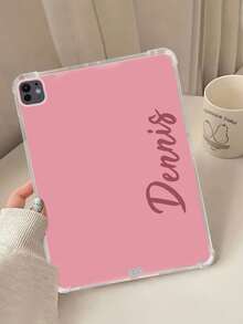 1pc Customized Multi-Color Name Soft Silicone Material Shockproof Transparent Corner Air Cushion Tablet Protective Case Suitable For IPad Pro 13", Air 13"/IPad Pro 13-In. (M4), -2024/IPad Air 11" (2025)/IPad Air 13" (2025) And Other Models, Ideal Gift For Family And Friends - Clear - View 2