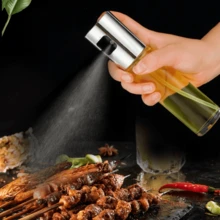 烹饪用橄榄油喷雾器，厨房油分配器瓶，控油喷雾瓶，烧烤油喷雾罐，用于烹饪沙拉，烘焙，煎炸，玻璃油喷雾器，易于清洁，健康控油，适用于家庭厨房，轻奢风格，方便快捷