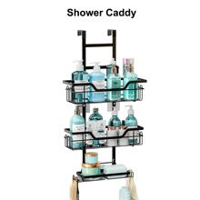 3-Tier Shower Caddy: Anti-Rust, Multifunctional Black Hanging Shower Box With Hooks - Suitable For Storing Shampoo, Shower Gel, And Fragrance Household Products Halloween, Christmas Decorations Back To School Bathroom Accessories
