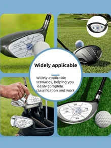 6 piezas Adhesivos de cinta de impacto para palos de golf, marcas de swing autoadhesivos para conductores, hierros y putters, ayuda de entrenamiento