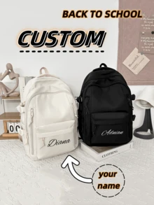 Customize The Packaging With Personalized Name Or Holiday Greetings. Customize Your Own Backpack. This New Back-To-School Backpack Is Casual And Simple, And Can Be Matched With Any Style. Nylon Zipper Closure, Multiple Compartments - Multicolor - View 3