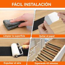 1 Pieza Cinta Tira Antideslizante 5cmx10m,80 Granos Cinta de Tracción Antideslizante Profesional PVC,Negra, Impermeable,Adecuado para baños, escaleras, entradas de ascensores, piscinas, etc - Negro - Ver 5