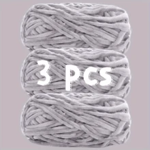 3pcs/Set 6mm Thick Velvet Chenille Yarn, 100% Polyester Fiber Yarn/Soft & Delicate, Suitable For Crochet Knitting Sweaters, Coats, Slippers, Hats And DIY Handicrafts - Multicolor - View 19