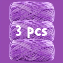 3pcs/Set 6mm Thick Velvet Chenille Yarn, 100% Polyester Fiber Yarn/Soft & Delicate, Suitable For Crochet Knitting Sweaters, Coats, Slippers, Hats And DIY Handicrafts - Multicolor - View 18