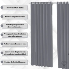 Cortina Para Sala Tecido Grosso Blackout Corta Luz Quarto e Escritório 3 metros Luxo