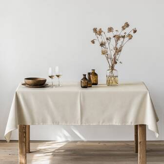 简约风格亚麻桌布纯色亚麻桌布长方形纯色防烫防水桌布亚麻桌布