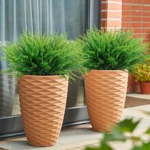 10pcs Artificial Moss Fern Potted Plants, Antioxidant Boston Ferns, Plastic Faux Shrubs For Outdoor Artificial Greenery, UV-Resistant Fake Plants, Perfect For Wedding Decor, Indoor & Outdoor Decor, Home Decor, Rome Decor And Wedding Decor
