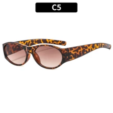 Retro Small Oval Frame Sunglasses Women Fashion  Glasses Fashion Men Shades Eyewear UV400 Oculos De Sol - C5_紫色 - 查看 1
