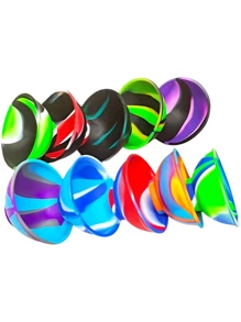 1/5/10pcs Household Silicone Bowls And Jars Mixed Color 67mm, Tobacco, Ointment, Tobacco Bowls, Smoking Accessories, Storage Jars, Colors Randomly Shipped