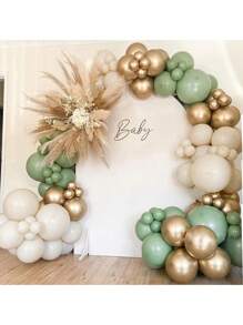 110 pezzi/Set Palloncini retrò verde sabbia e oro bianco, adatti per decorazioni di feste di compleanno, matrimoni, baby shower, San Valentino, vacanze e feste