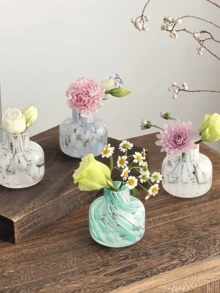 1 Stück Mini Tintenglas Vase, süße Dekovase für Tischblumen, geeignet für Hydrokultur Blumenarrangements, Restaurant, Wohnzimmer, Schlafzimmer, Balkon Heimdekoration - Verschiedenfarbig - Übersicht 10
