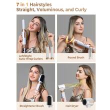 7-In-1 High Speed Hair Dryer 110,000 RPM With Straightener & Curler - EU C Type Plug(220-240V) - View 5