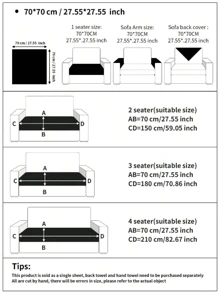 1pc Fashion Chenille Sofa Cushion Cover, Luxurious Minimal Style Sofa Seat Pad, Non-Slip Dustproof Anti-Cat Scratch, Protects Sofa, Decorative, Suitable For Living Room, Bedroom, Study, Office, All Seasons