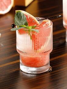 1 件 200 毫升透明竖纹玻璃咖啡杯、牛奶杯果汁杯冰淇淋杯适用于派对、家居、咖啡厅、餐厅、返校用品、装饰艺术凹槽罗纹玻璃器皿（无吸管） - 彩色 - 查看 3