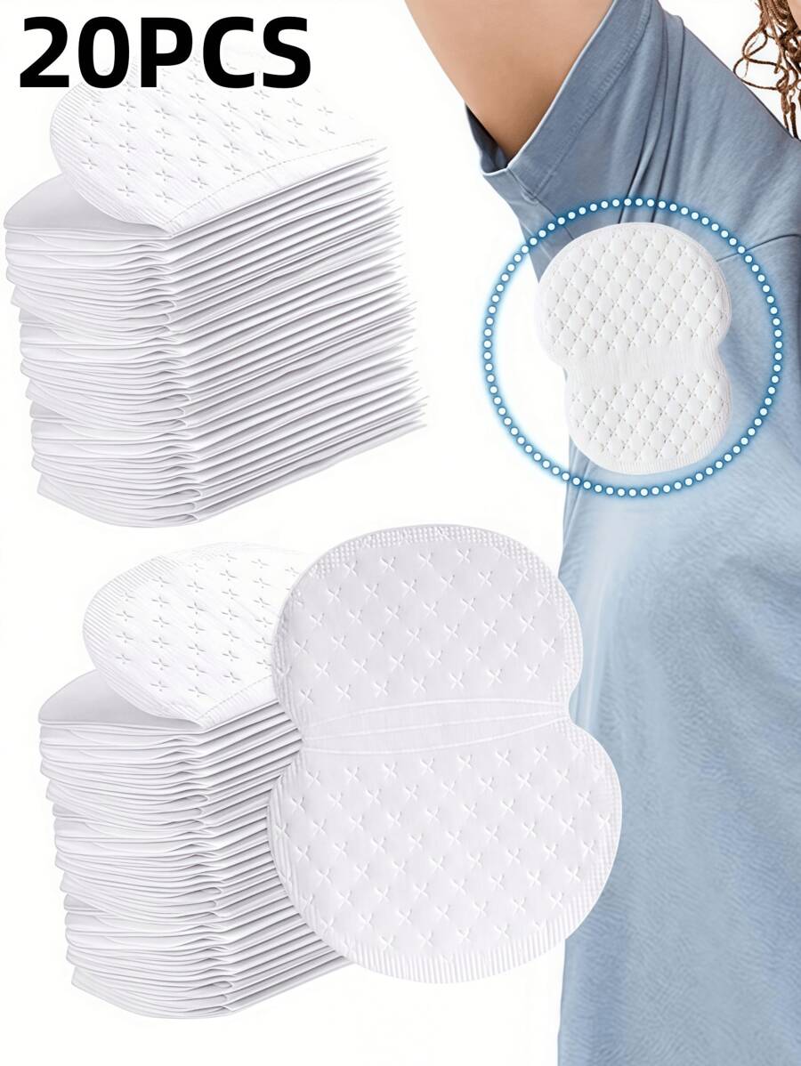20 Stück Einweg Schweißpads für die Achselhöhle - Unsichtbare langanhaltende, frische Achselpads, atmungsaktiv, schnell absorbierend, bequem, geruchlos, geeignet für Frauen und Männer