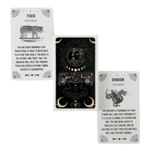Conjunto Místico Femenino de Oráculo Animal: Cartas con Guía Espiritual ilustradas a mano con motivos de Luna y Serpiente para la Adivinación del Solsticio de Invierno