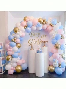 Set da 147 pezzi di palloncini in lattice rosa macaron, blu, bianco e oro per decorazioni di compleanni, matrimoni, baby shower, feste