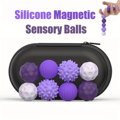 4/6/8/12pcs Magnetic Sensory Fidget Ball Toy, Attracting Stress Ball With Silicone Shell For Adults And Teens, Peace Of Hands And Anxiety Mind, Eens With Autism, ADHD, Anxiety, Stocking Stuffers For Women Men Teen Gift ,Fun Stress Free Magnet Balls,Perfect As A Hand Massager Gift For Adults For Occasions Like Thanksgiving, Birthdays, And Christmas.