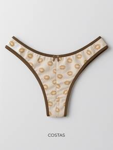 Kit 5 Women's Printed Panties Mid-Rise Microfiber With Cotton Lining Comfortable Everyday - Nhiều màu - Xem 3