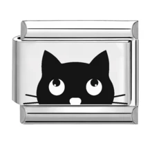 1PC Stainless Steel Italian Module Bracelet Components, Featuring Various Printed Patterns, DIY Making Jewelry For Bracelet Necklaces, Can Be Freely Matched With Different Styles