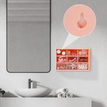 Kleine Schubladen, Aufbewahrungsbox für Bastelarbeiten auf dem Schreibtisch, Organizer aus Kunststoff mit 9 herausnehmbaren Schubladen für Näharbeiten, Heimwerken, Künstlerbedarf, Bürobedarf und Schmuck (Pink)