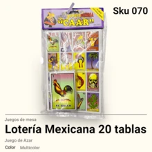 Loteria juego bingo mexicano 20 tabletas educativo colorido juego de mesa aprendizaje creatividad tarjetas visuales ideal para escuela casa - Multicolor - Ver 1