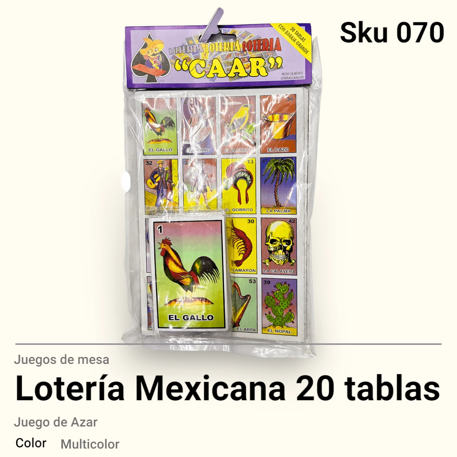 Loteria juego bingo mexicano 20 tabletas educativo colorido juego de mesa aprendizaje creatividad tarjetas visuales ideal para escuela casa - Multicolor - Ver 1
