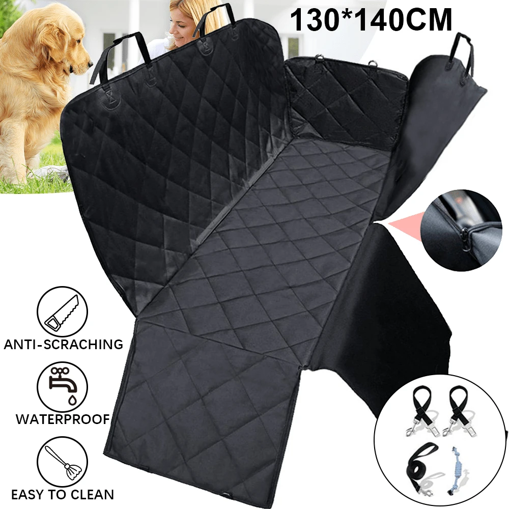1 X Adjustable, Foldable Pet Car Seat Cover - Soft, Lightweight Oxford Cloth, Stain-Resistant, Suitable For All Seasons, Giving Your Dog Comfort - Black 130*140cm - View 1