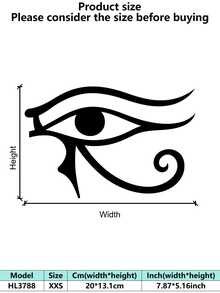 1PC Anti-Rust Iron Sheet Cut Metal Wall Art Egyptian Eye Of Horus Amulet Geometric Line Decor Home Decor For Halloween & Christmas