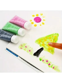 6 pezzi Set di Vernici per Dita Lavabili: Colori Vibranti, Lavabili, Facile da Pulire, Forniture Artistiche Multiuso per Pittura e Bricolage Fai-da-Te, Colori Casuali