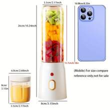 SOKANY 1 Piece Portable Juicer, Dual-Purpose Juicer, Portable USB Rechargeable Mini Blender, Fresh Juicer Cup, Wireless Portable Juicer, Comes With Sports Cup Lid, Personal Size Blender, Used For Smoothies And Cocktails, Family Fruit Blender, Very Suitable For Kitchen, Family, Travel, Is A Small Artifact For Making Drinks In Summer
