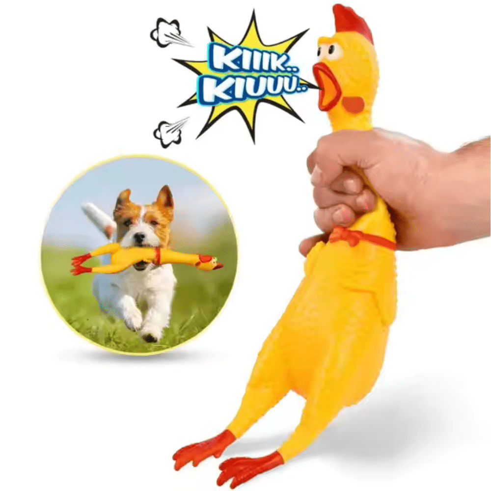 Screaming Chicken, Yellow Rubber Chicken , Rubber Chickens That Squeak Prank Novelty Toy For Dogs Pets