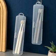 1set Travel Portable Transparent Toothbrush Box Electric Toothbrush Breathable Long Clause Flip Cover Storage Box