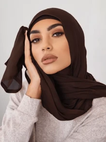 1pc Plus Size 180*90cm Women's Solid Color Breathable Soft Modal Hijab Scarf Headband For Abaya Women Veil