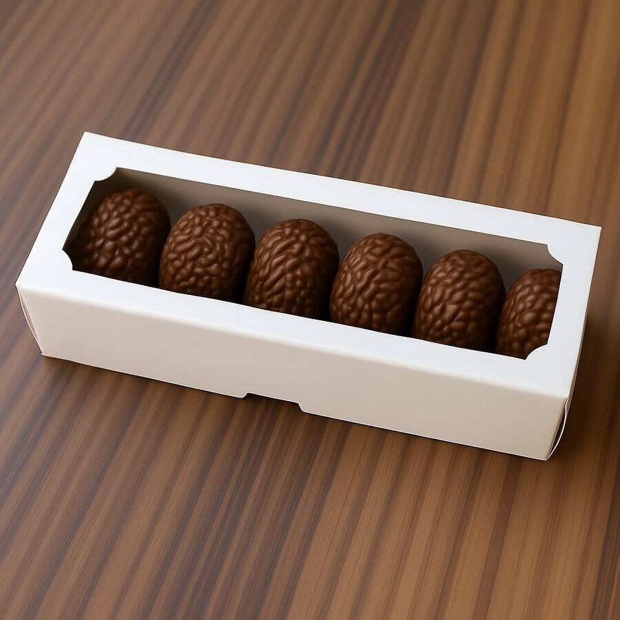 Box With Display For 5 Sweets And Macarons - 4.5x18cm; CX0019 - trắng - Xem 1