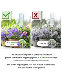 10 قطع من أجهزة الري الآلية للنباتات - نظام التحكم في الري الذاتي مع صمام إطلاق بطيء ، نظام تحكم في الري بالتنقيط القابل للتعديل ، أجهزة تنقيط آلية للأصص ، نظام ري للنباتات المزروعة في الأصص للاستخدام الداخلي والخارجي - متعدد الألوان - مشاهدة 6