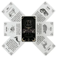 Conjunto Místico Femenino de Oráculo Animal: Cartas con Guía Espiritual ilustradas a mano con motivos de Luna y Serpiente para la Adivinación del Solsticio de Invierno