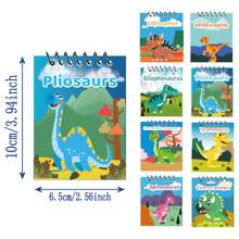 8pcs/Set New Dinosaur Party Spiral Notebook A7 Size Coiled Memo Book, Cartoon Children Stationery, Birthday Gift, Back To School Essential