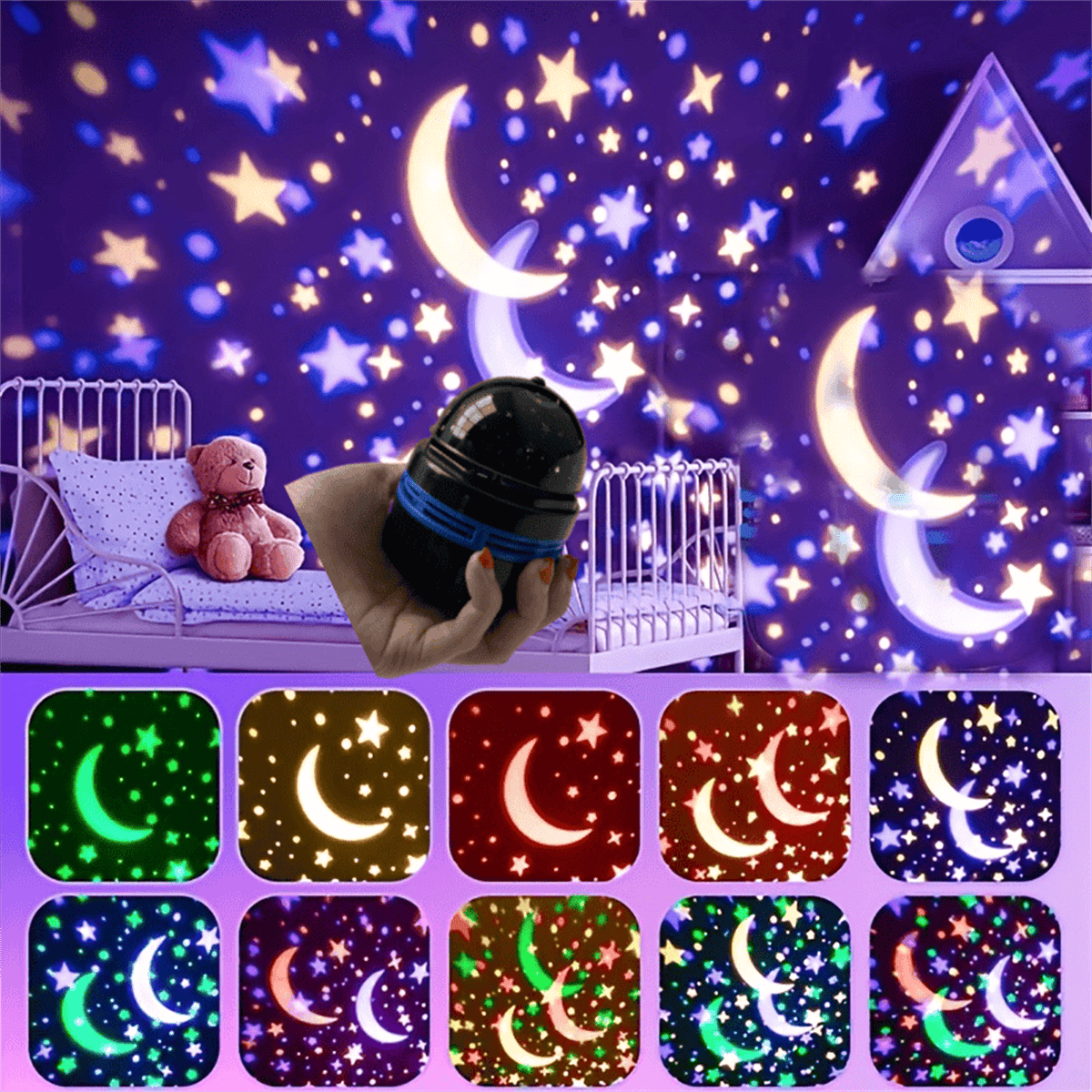 USB betriebenes Aurora Nachtlicht ohne Fernbedienung - 3 Farbmodi, perfekt für Raumdekoration & Geschenke, USB betriebenes Sternenhimmellicht für Schlafzimmer, Landschaftsthema Oberlichtt