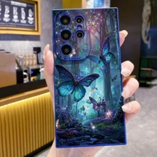 Glow In The Dark Butterfly Phone Case For  Galaxy A06 A16 A55 A54 5G A52 A53 A14 A34 A15 A35 S21 FE S25 S22 S23 S24 Ultra - 1_Blue - 查看 2